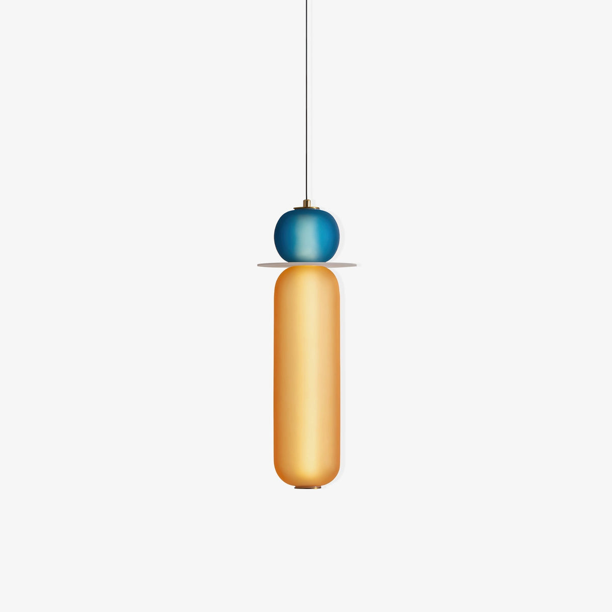 Lioririse Pendelleuchte aus farbigem Glas modern