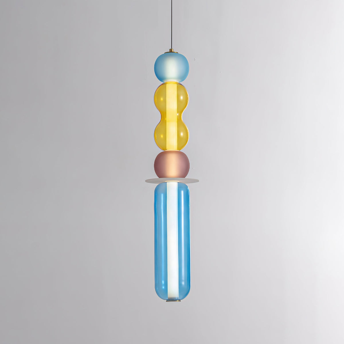 Lioririse Pendelleuchte aus farbigem Glas modern