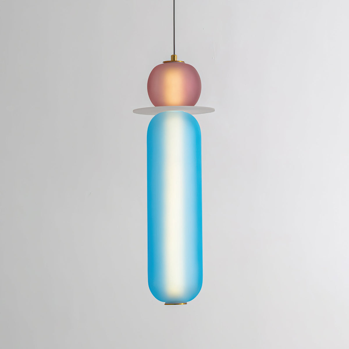 Lioririse Pendelleuchte aus farbigem Glas modern