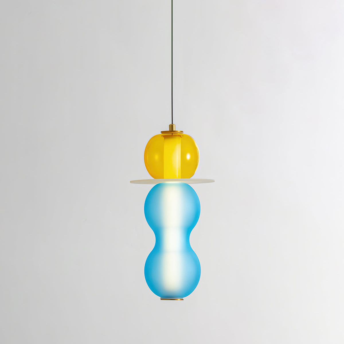 Lioririse Pendelleuchte aus farbigem Glas modern