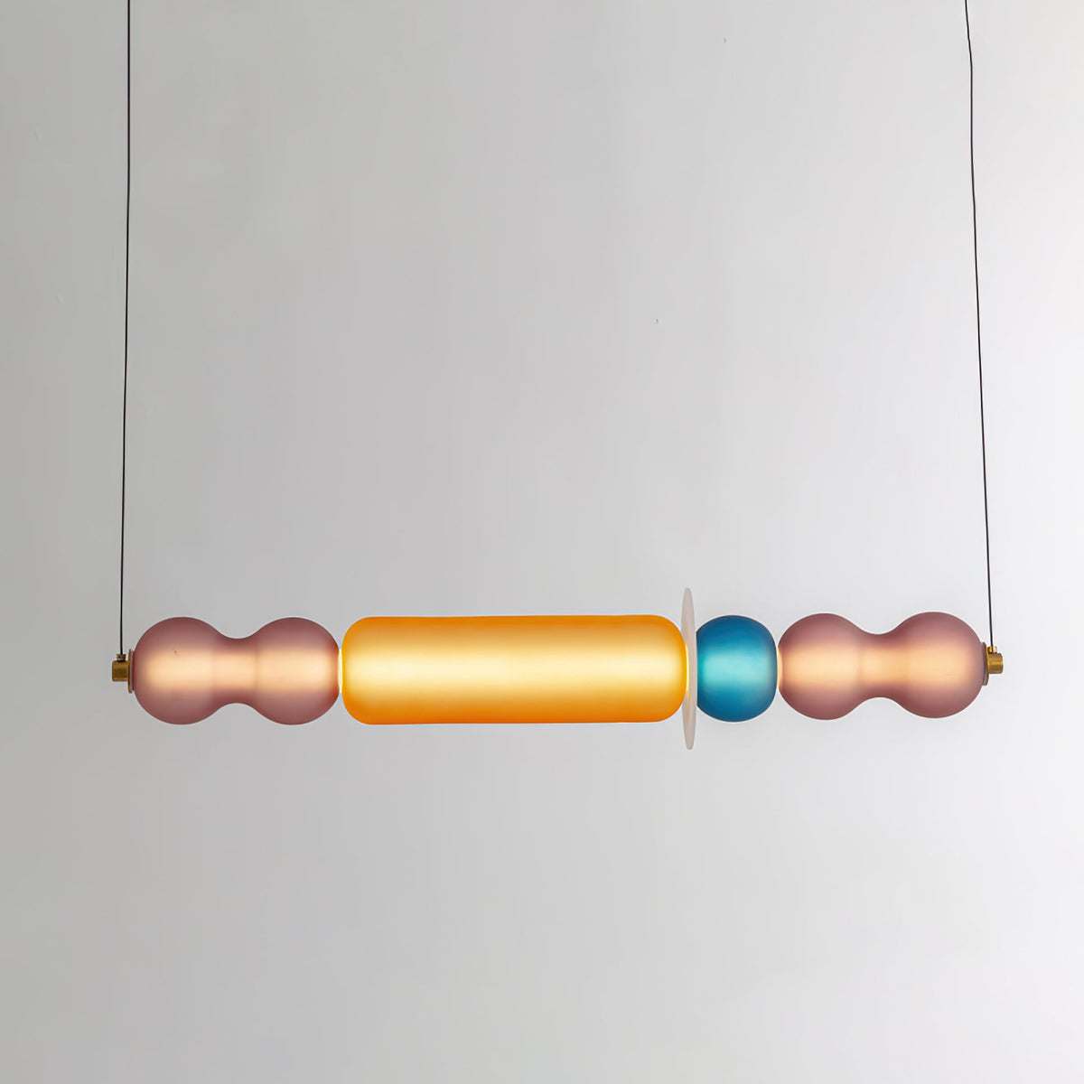 Lioririse Pendelleuchte aus farbigem Glas modern
