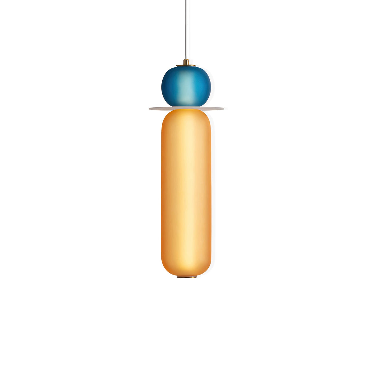 Lioririse Pendelleuchte aus farbigem Glas modern