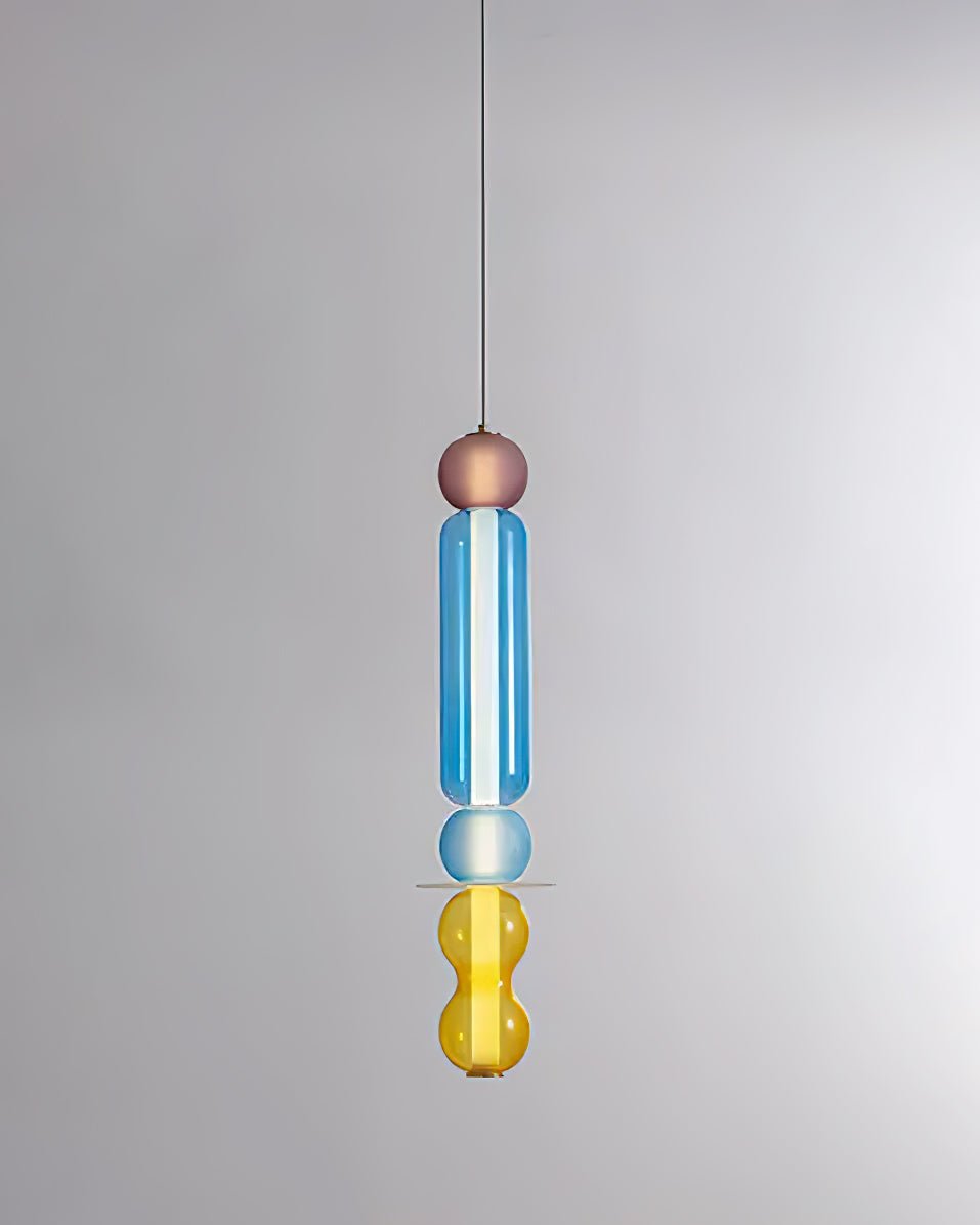 Lioririse Pendelleuchte aus farbigem Glas modern
