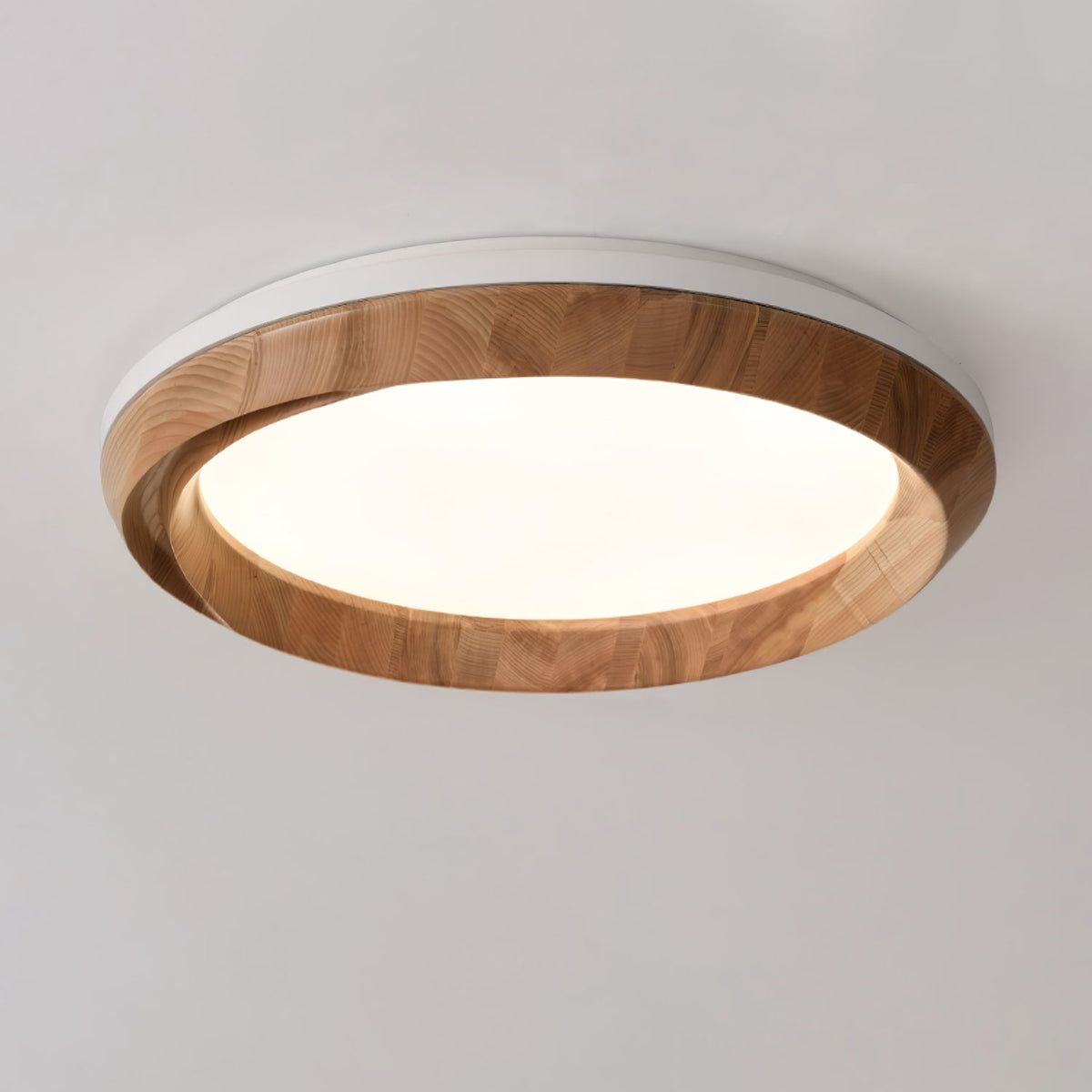 Aurdoreth zeitgenössische minimalistische Deckenleuchte aus Holz mit Wellenoptik