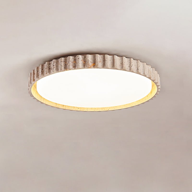 Obsidian Fluted Ring Travertine Deckenleuchte