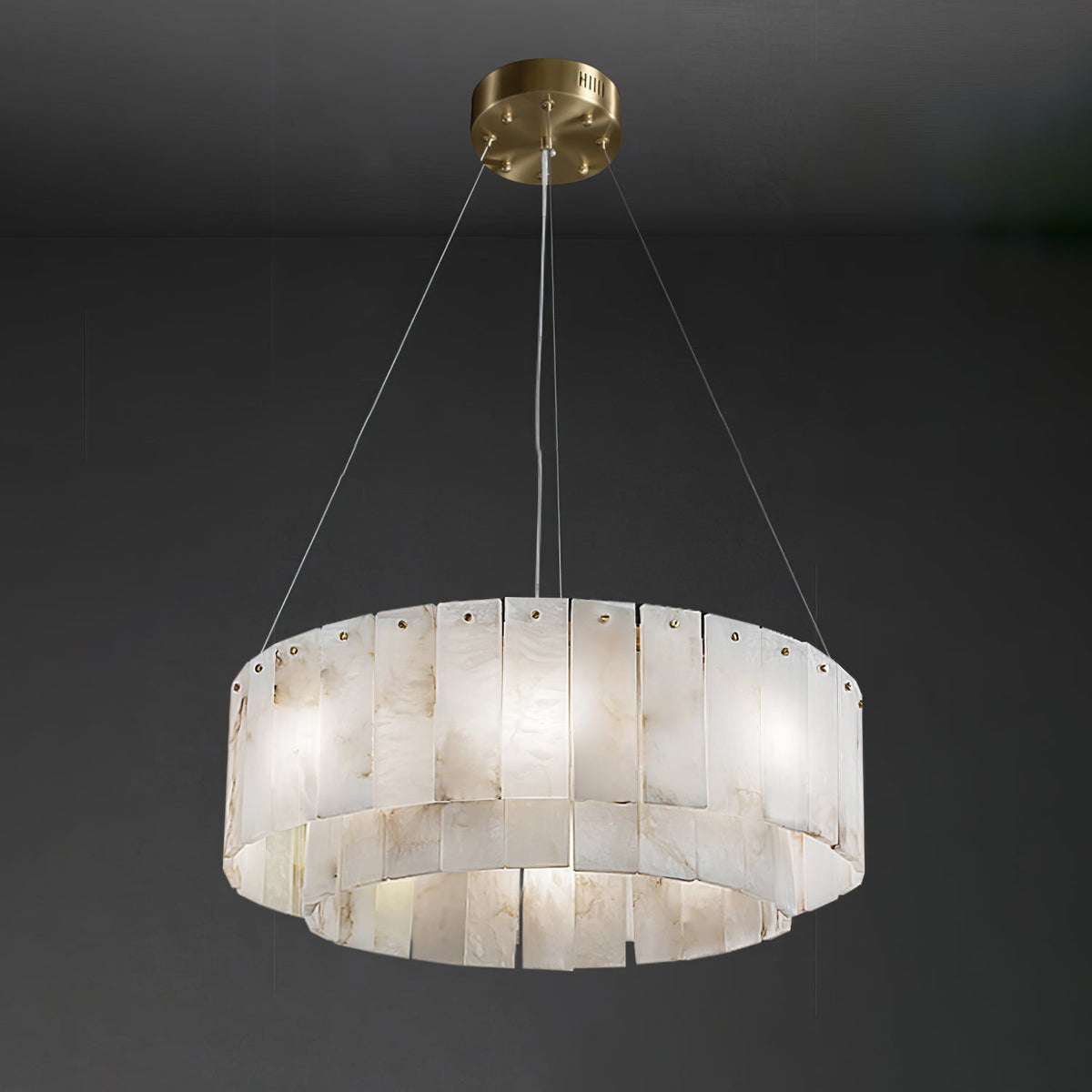 Dovin Alabaster runde Pendelleuchte