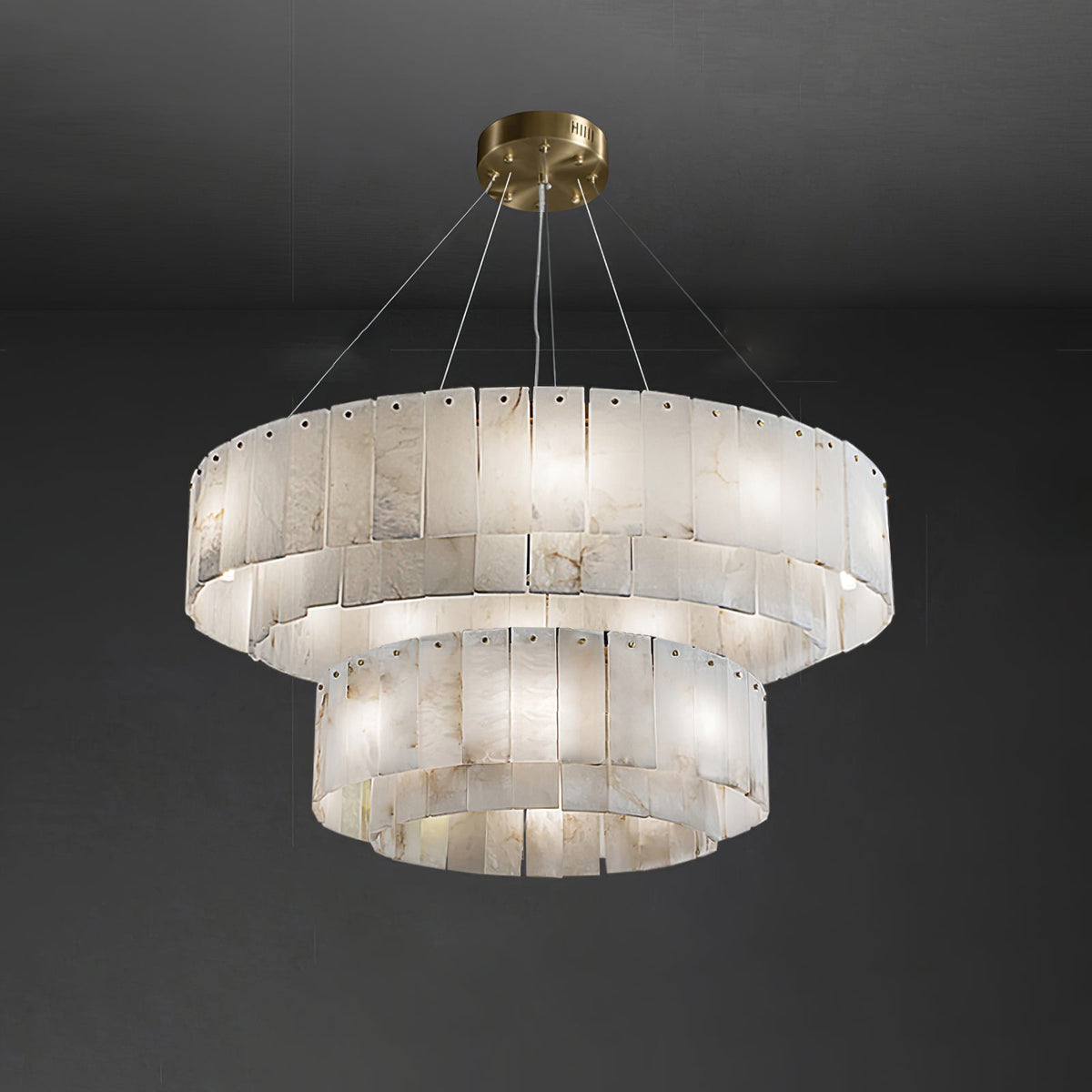 Dovin Alabaster runde Pendelleuchte