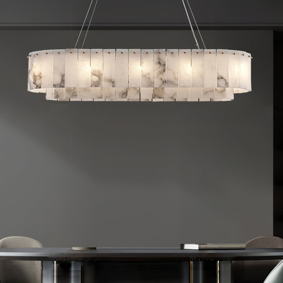 Dovin Alabaster runde Pendelleuchte