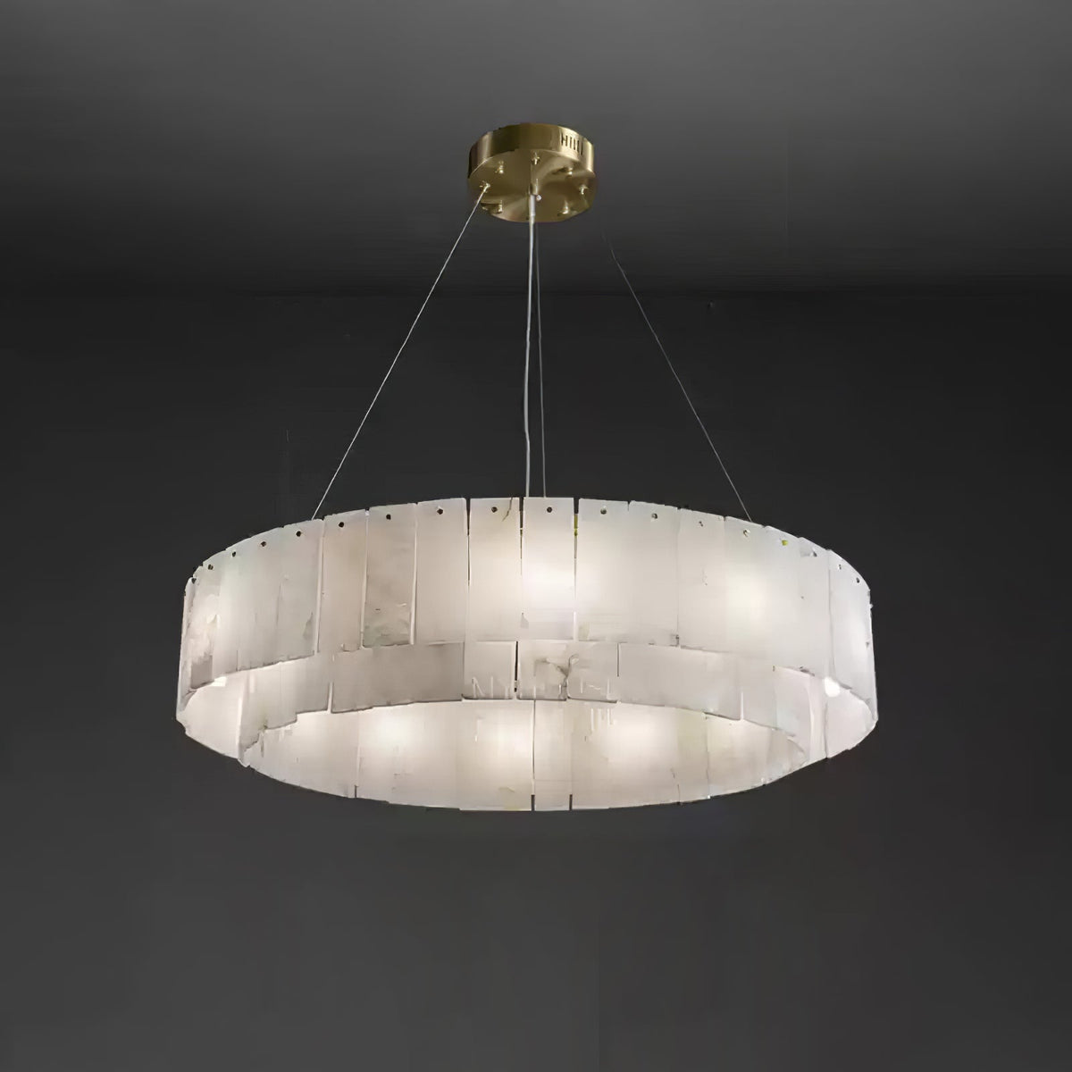 Dovin Alabaster runde Pendelleuchte