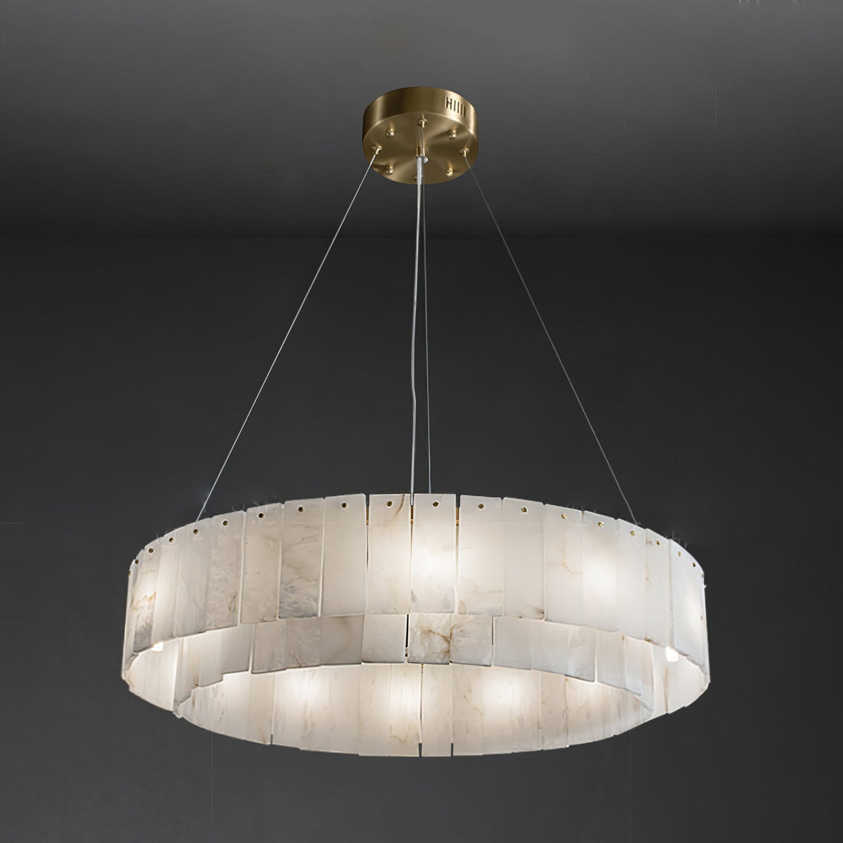 Dovin Alabaster runde Pendelleuchte