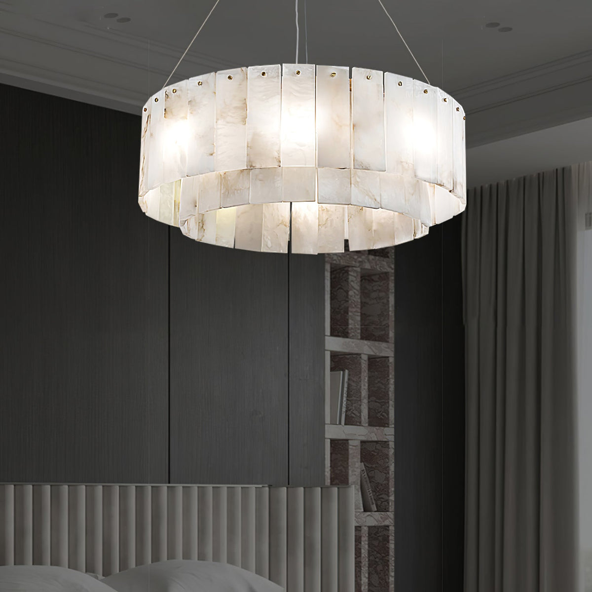 Dovin Alabaster runde Pendelleuchte