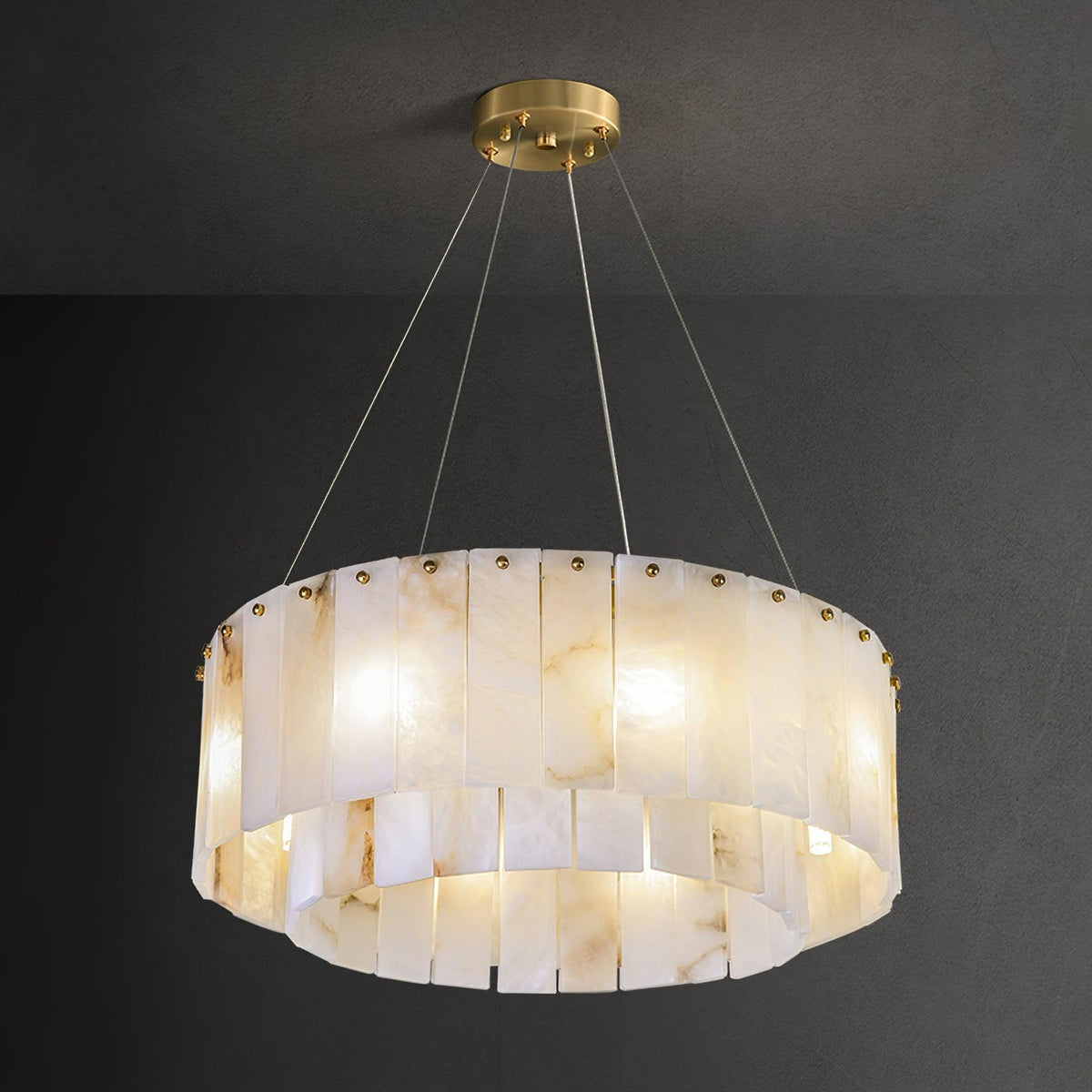 Dovin Alabaster runde Pendelleuchte