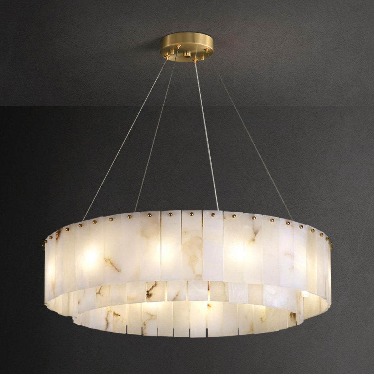 Dovin Alabaster runde Pendelleuchte