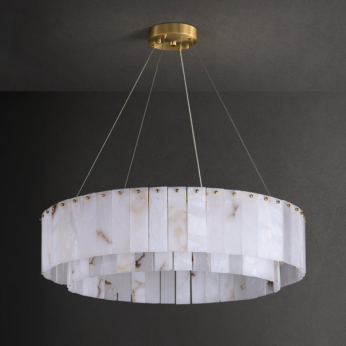 Dovin Alabaster runde Pendelleuchte