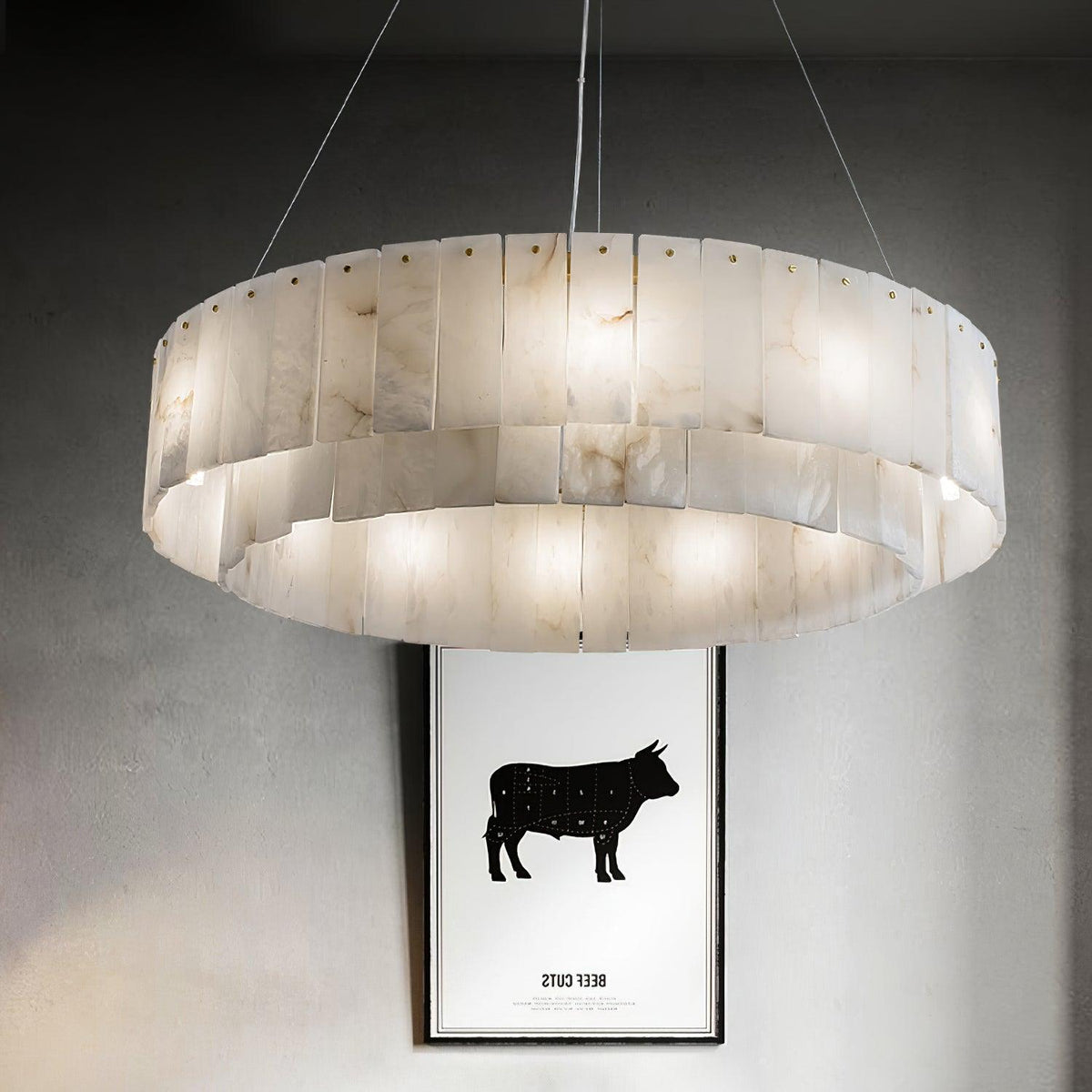 Dovin Alabaster runde Pendelleuchte