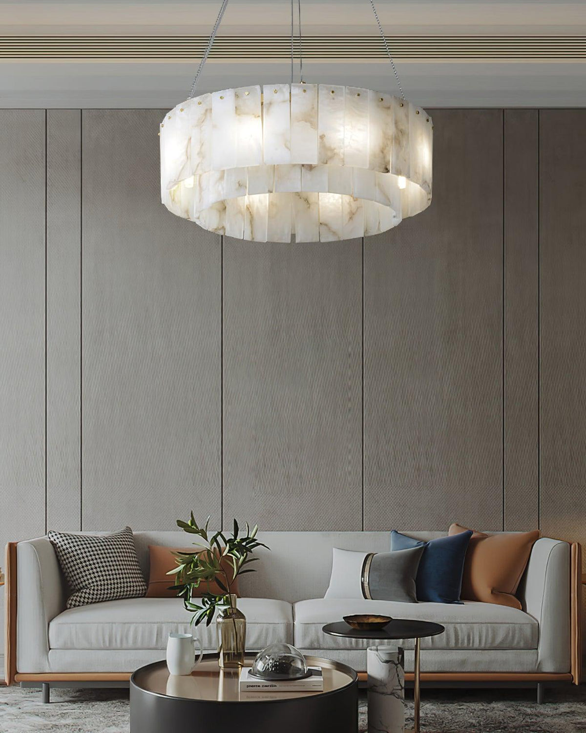 Dovin Alabaster runde Pendelleuchte