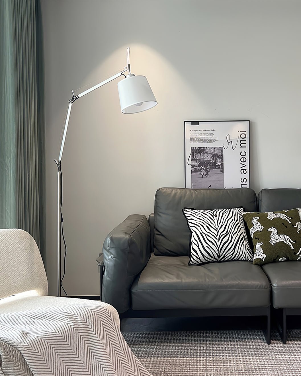 Ciroce Stoff-Industrie-Stehleuchte für Wohnzimmer | Cielum