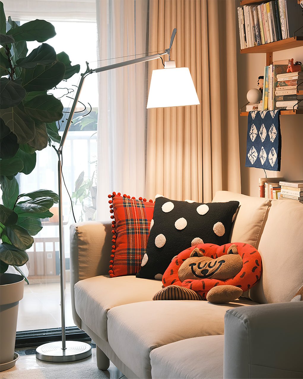 Ciroce Stoff-Industrie-Stehleuchte für Wohnzimmer | Cielum