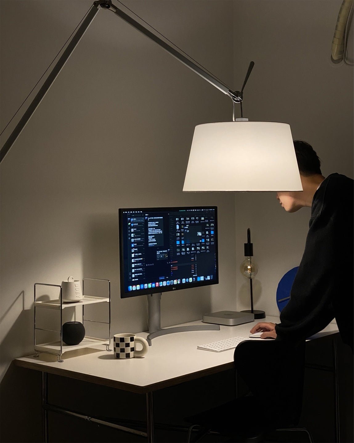 Ciroce Stoff-Industrie-Stehleuchte für Wohnzimmer | Cielum