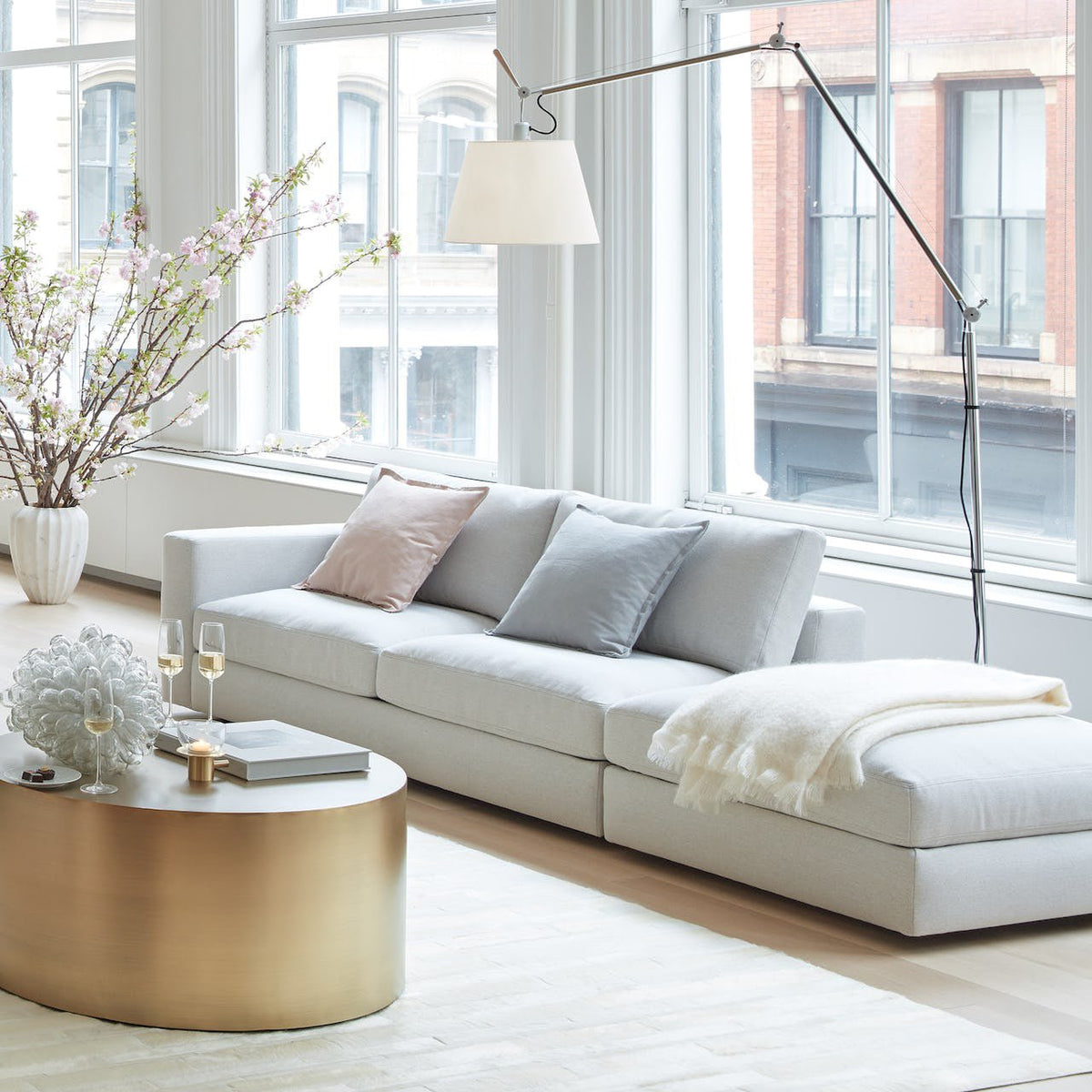 Ciroce Stoff-Industrie-Stehleuchte für Wohnzimmer | Cielum