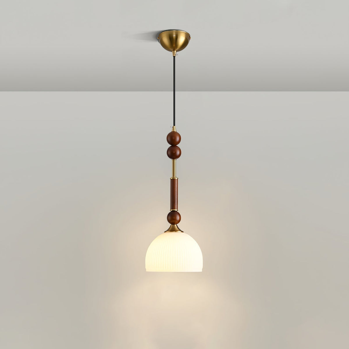 Yovelis Vintage Holz-Pendelleuchte