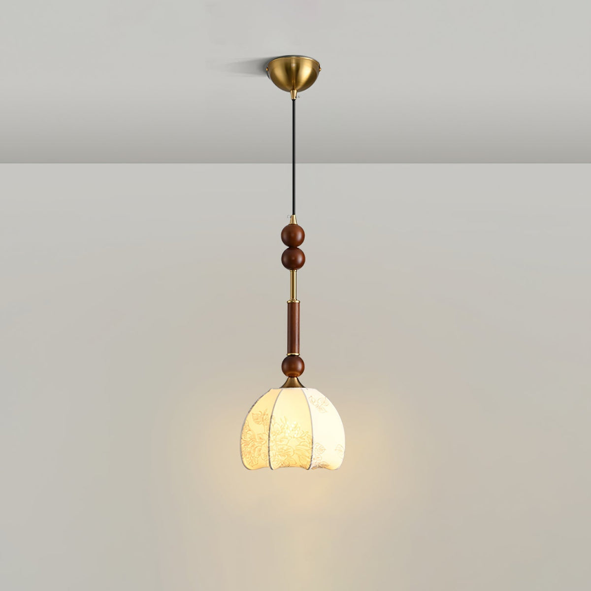Yovelis Vintage Holz-Pendelleuchte