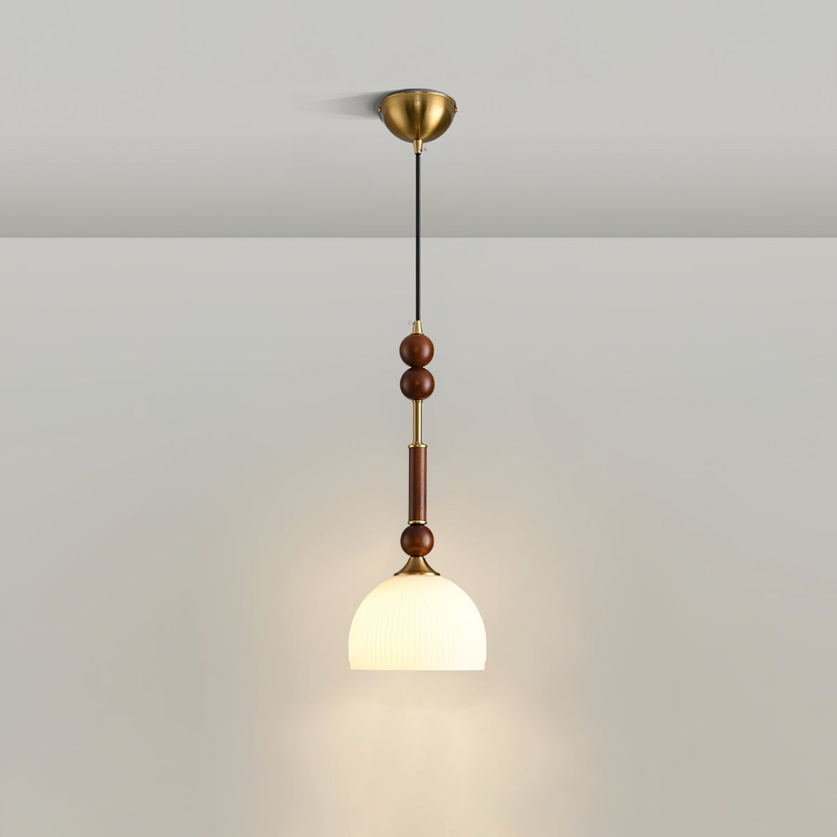 Yovelis Vintage Holz-Pendelleuchte