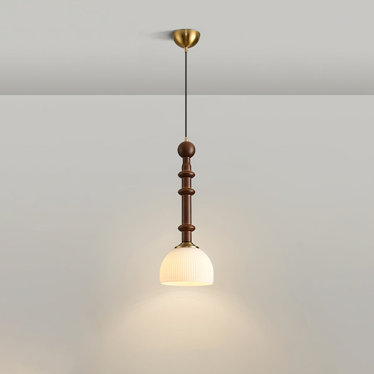 Yovelis Vintage Holz-Pendelleuchte