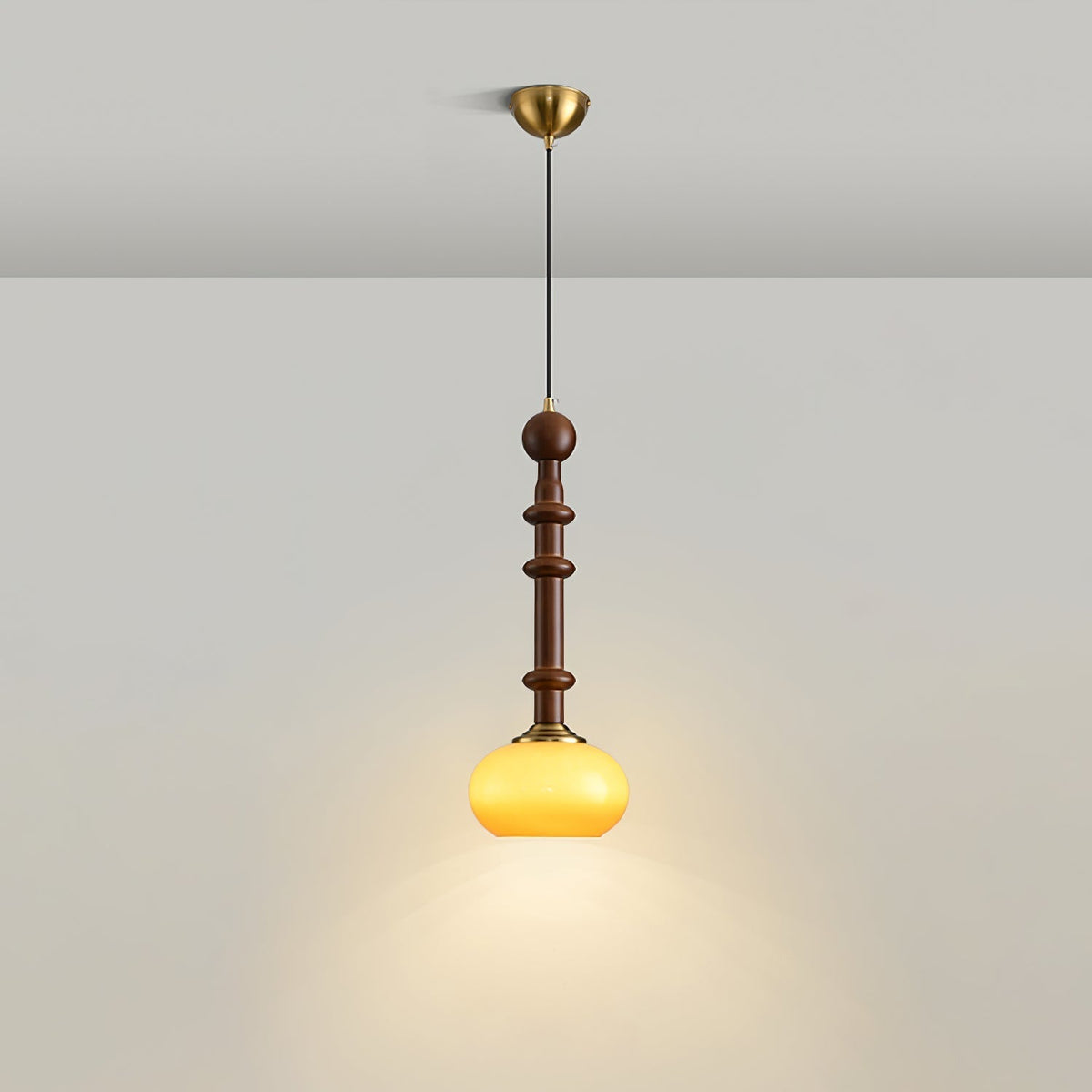 Yovelis Vintage Holz-Pendelleuchte
