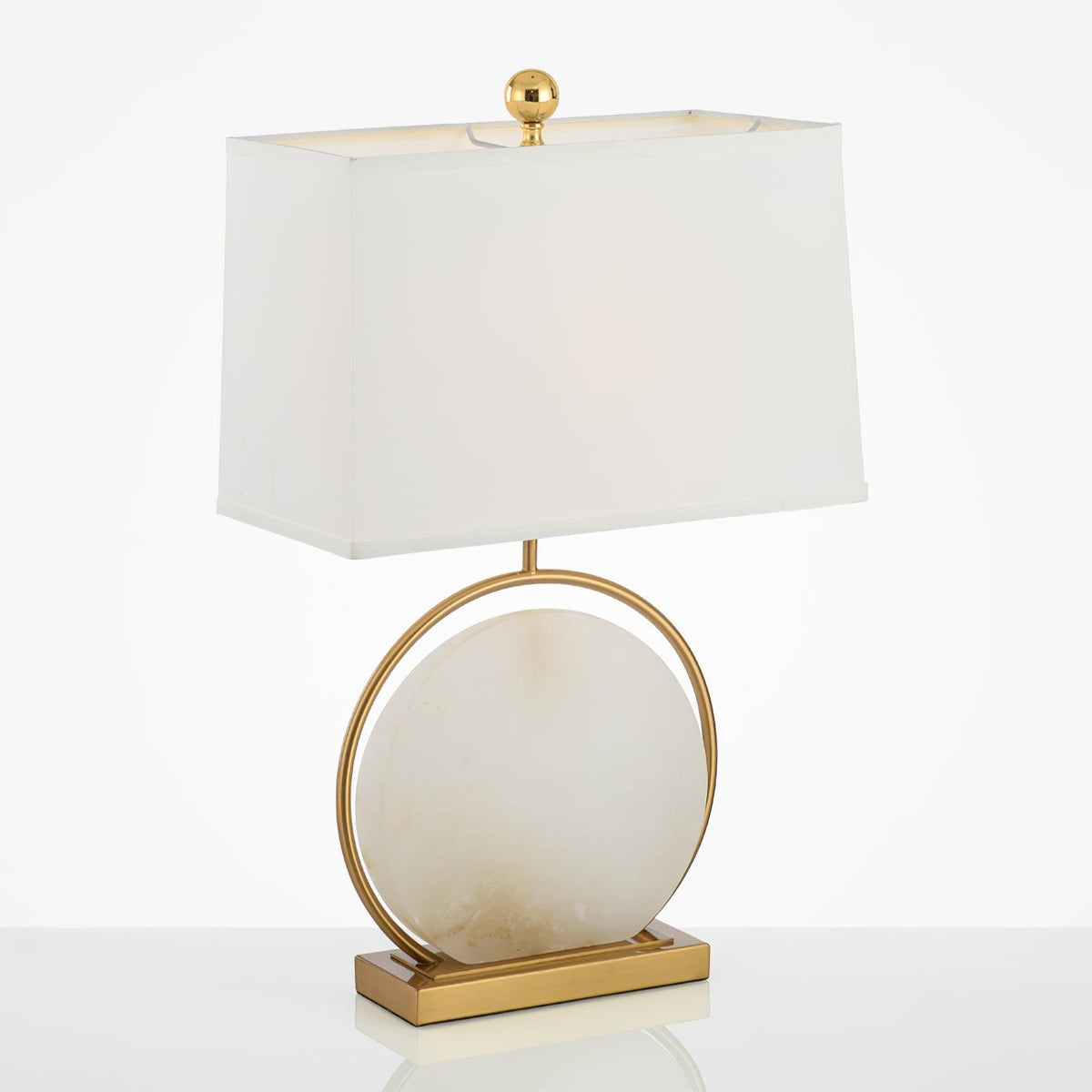 Cirilina Ring Base Alabaster Tischleuchte