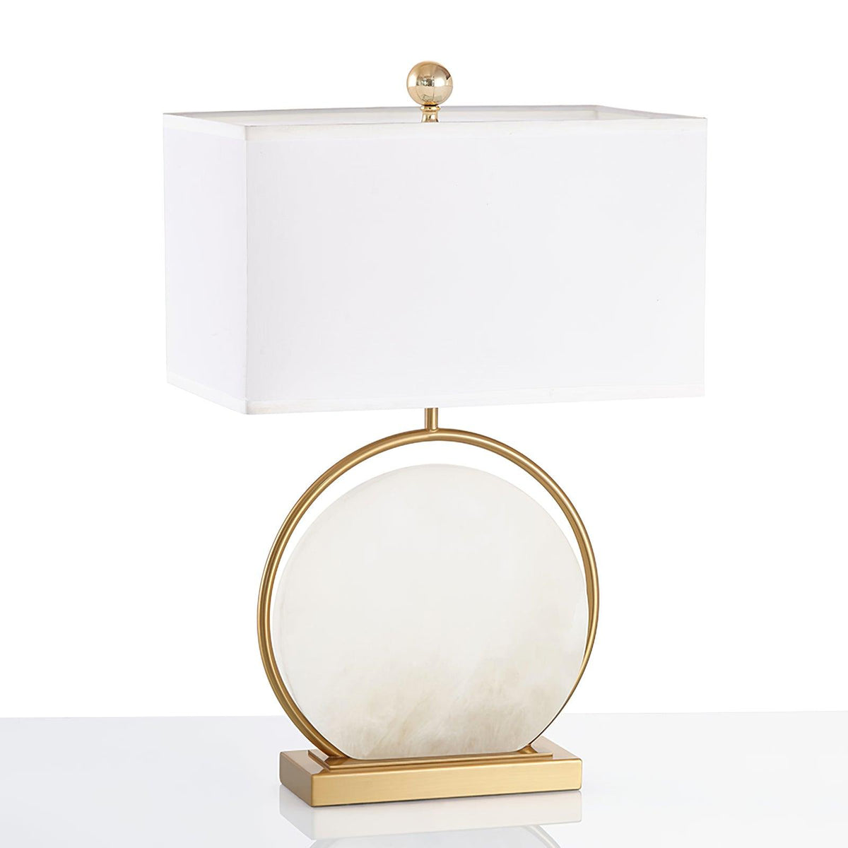 Cirilina Ring Base Alabaster Tischleuchte