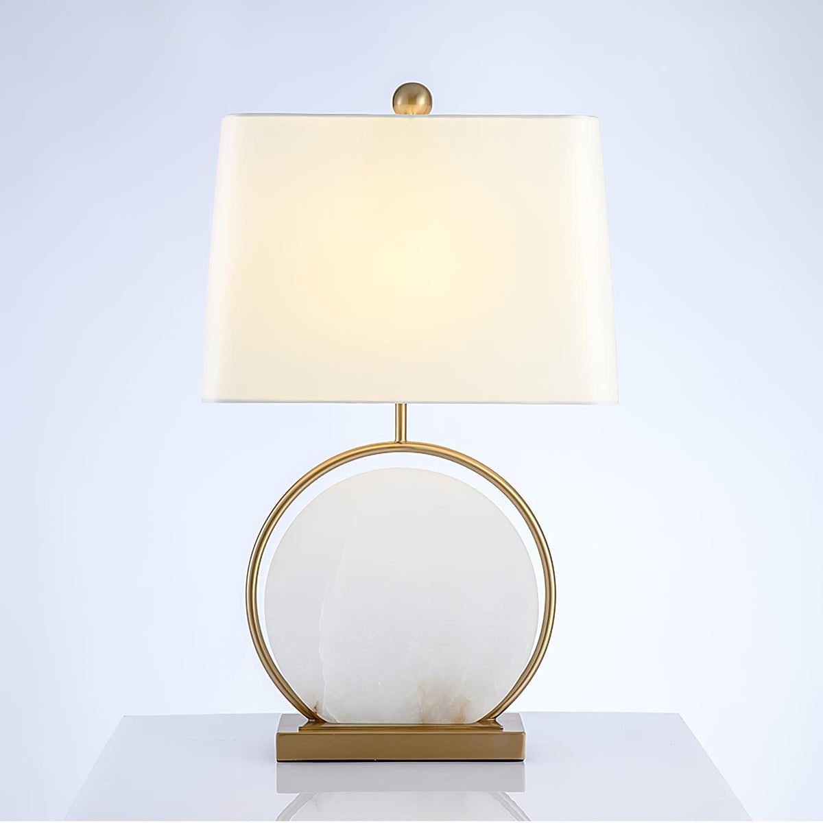 Cirilina Ring Base Alabaster Tischleuchte