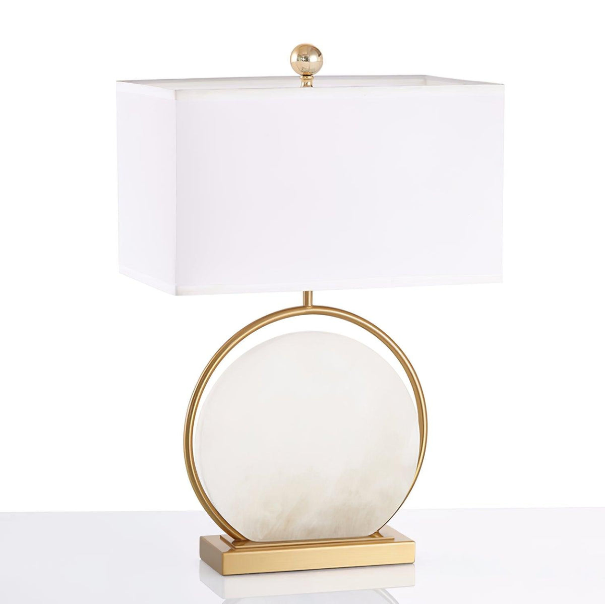 Cirilina Ring Base Alabaster Tischleuchte