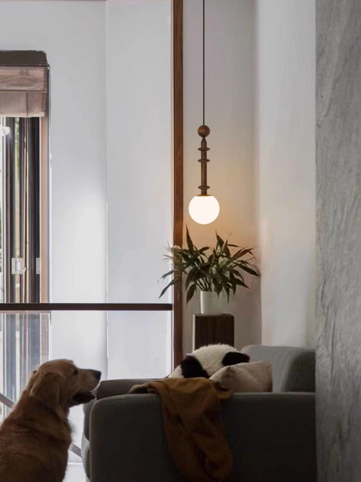 Barvel Pendelleuchte aus Holz im Industrie-Stil