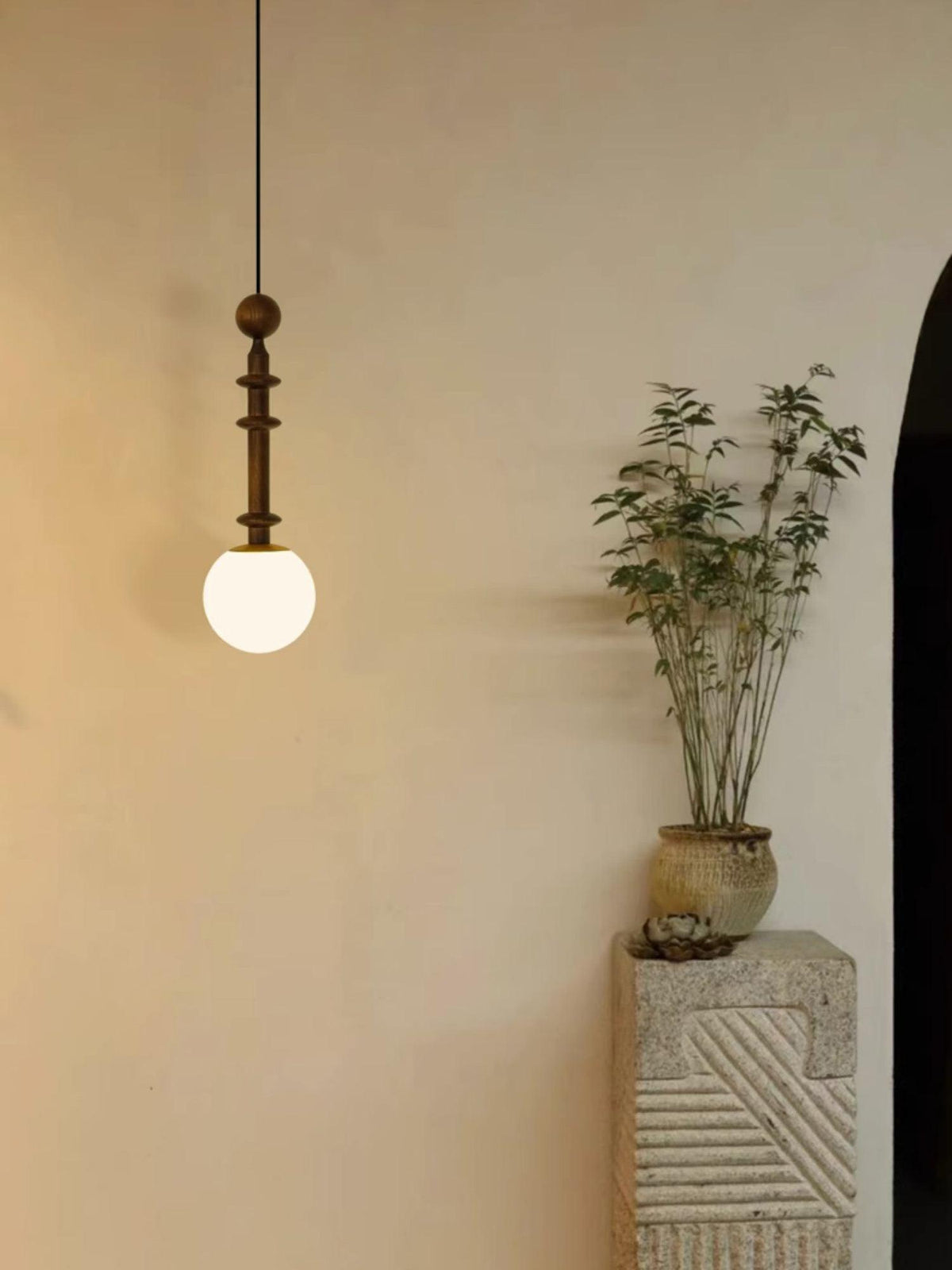 Barvel Pendelleuchte aus Holz im Industrie-Stil