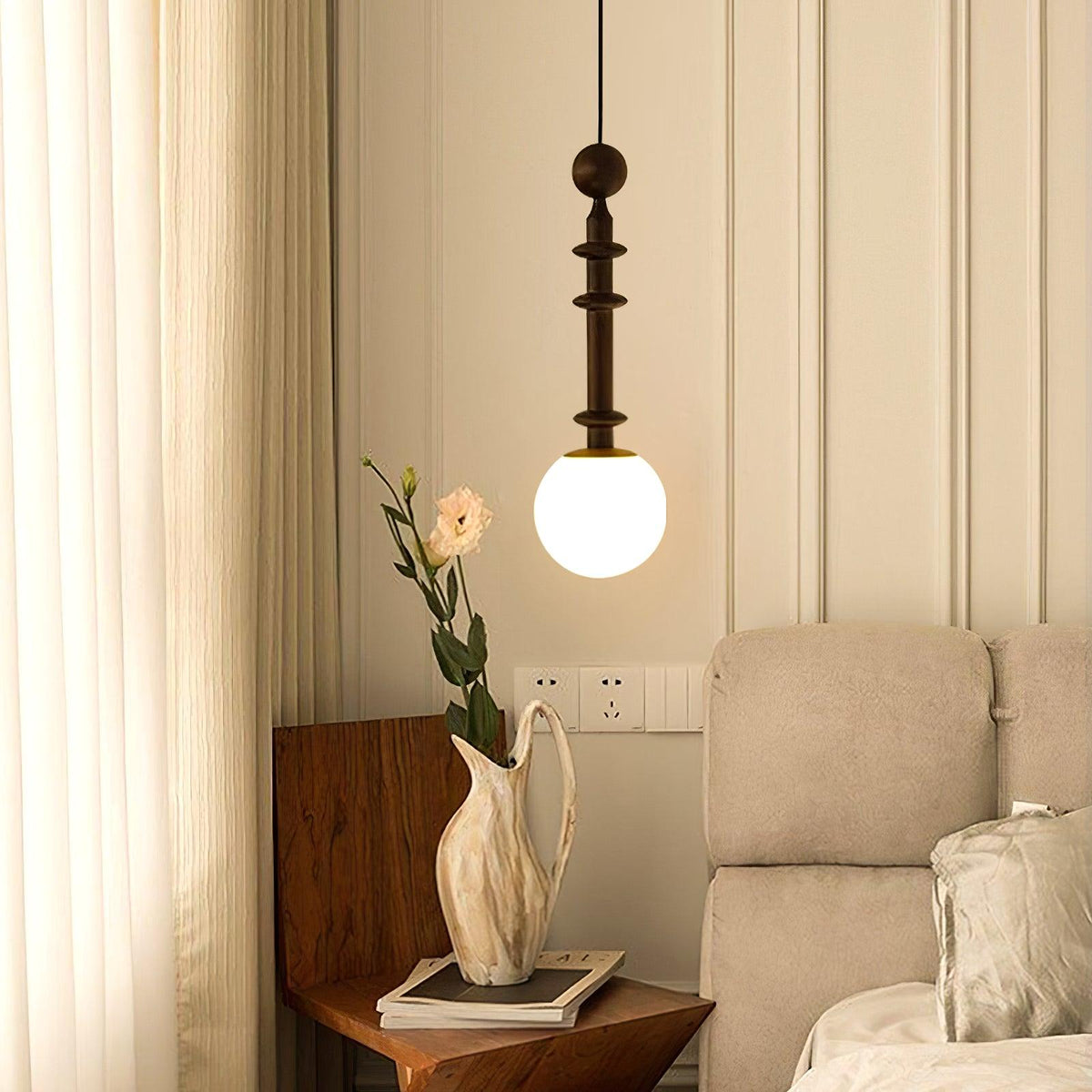 Barvel Pendelleuchte aus Holz im Industrie-Stil