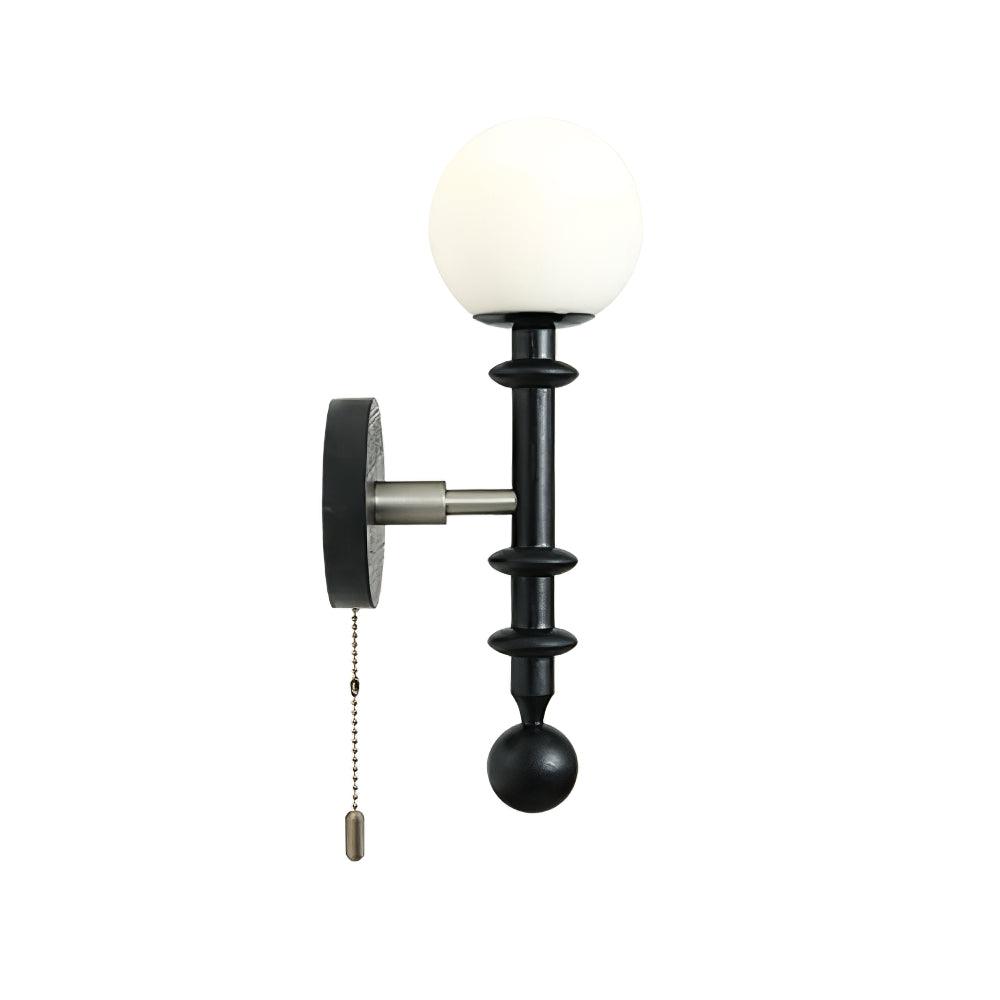 Elmiror Elegance Römische Säule Glas-Wandleuchte aus Holz, und