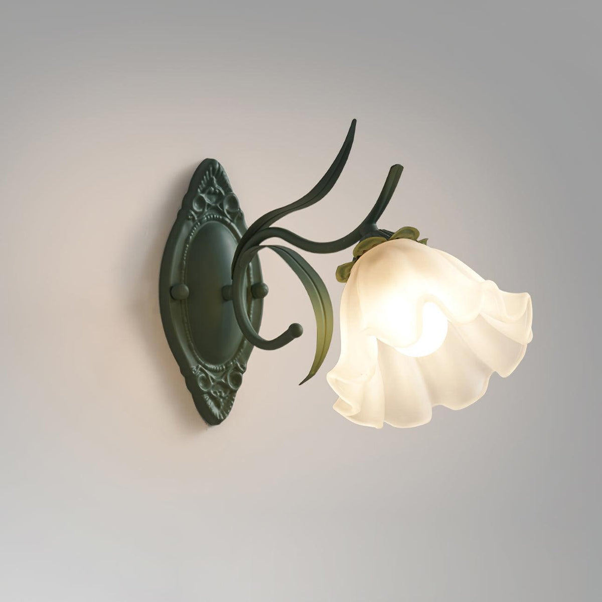 Wandleuchte Vintage Blumenmuster aus Glas für Schlafzimmer und Wohnzimmer