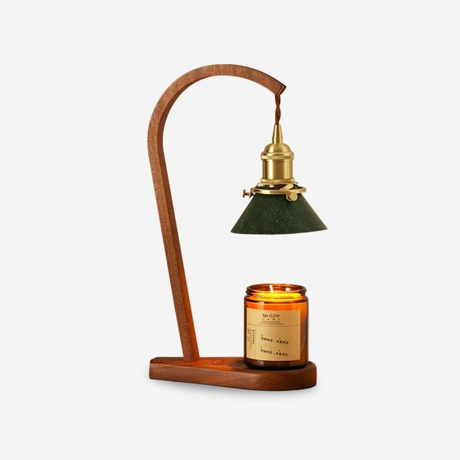 Aldorira Tischlampe aus Holz im Mid-Century-Moderner Stil