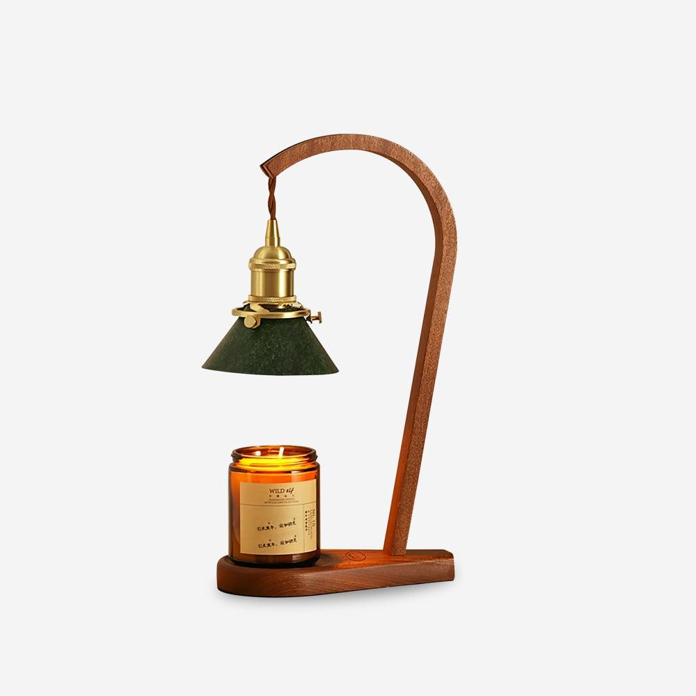 Aldorira Tischlampe aus Holz im Mid-Century-Moderner Stil