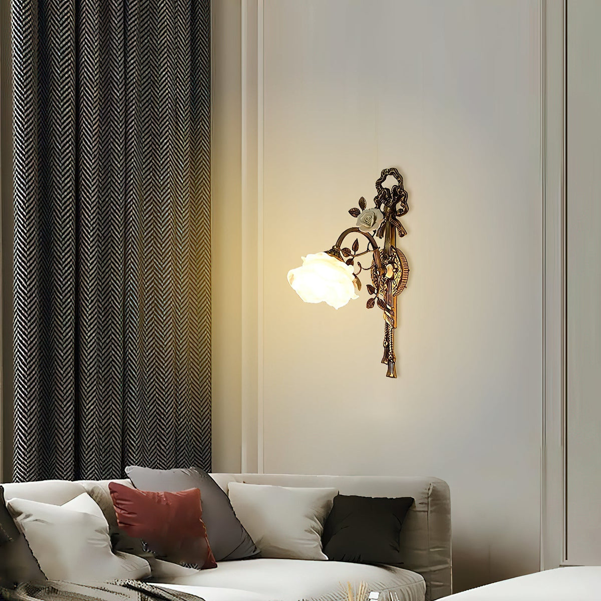 Valmora Wandleuchte Bronze Art Nouveau Wohnzimmer | Cielum