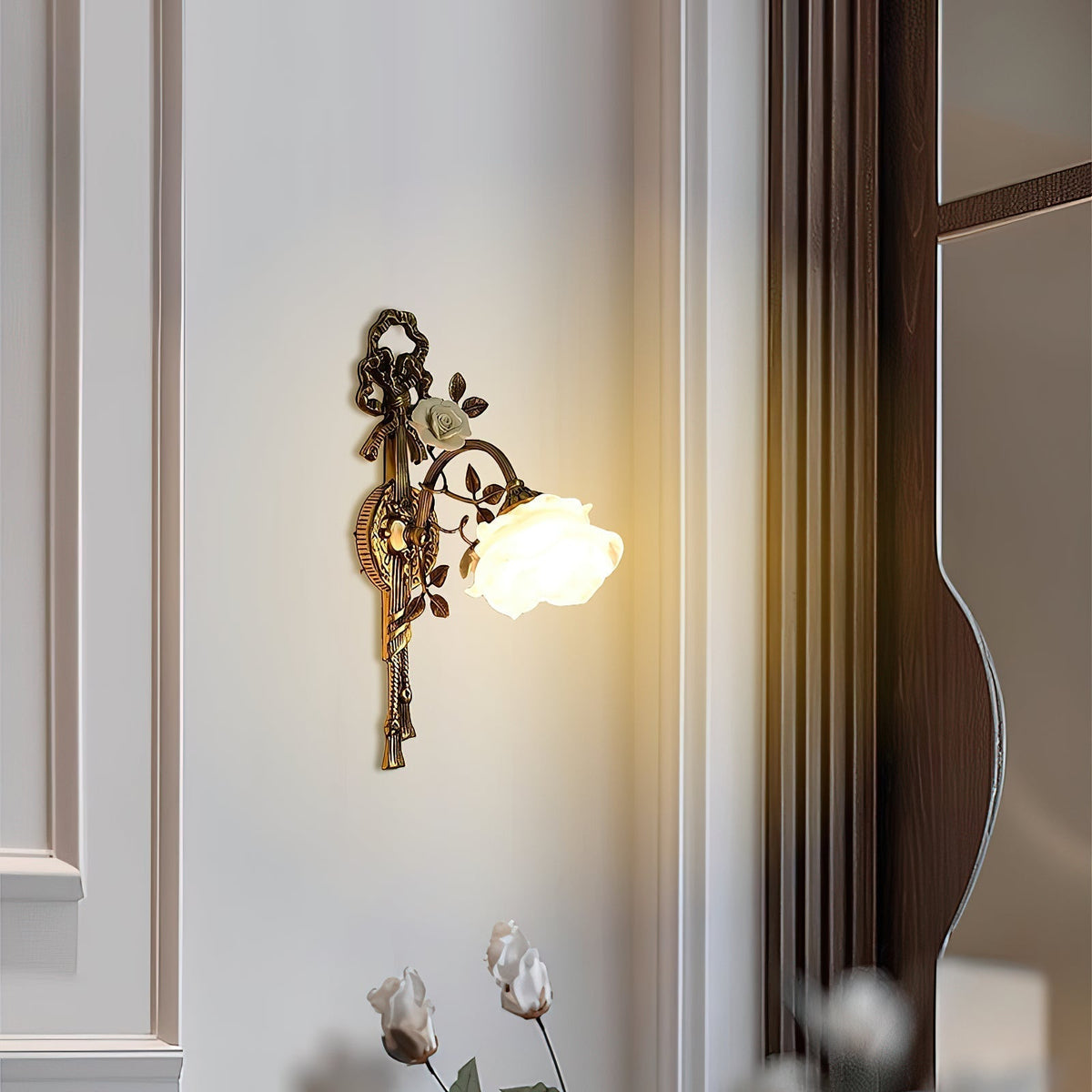 Valmora Wandleuchte Bronze Art Nouveau Wohnzimmer | Cielum