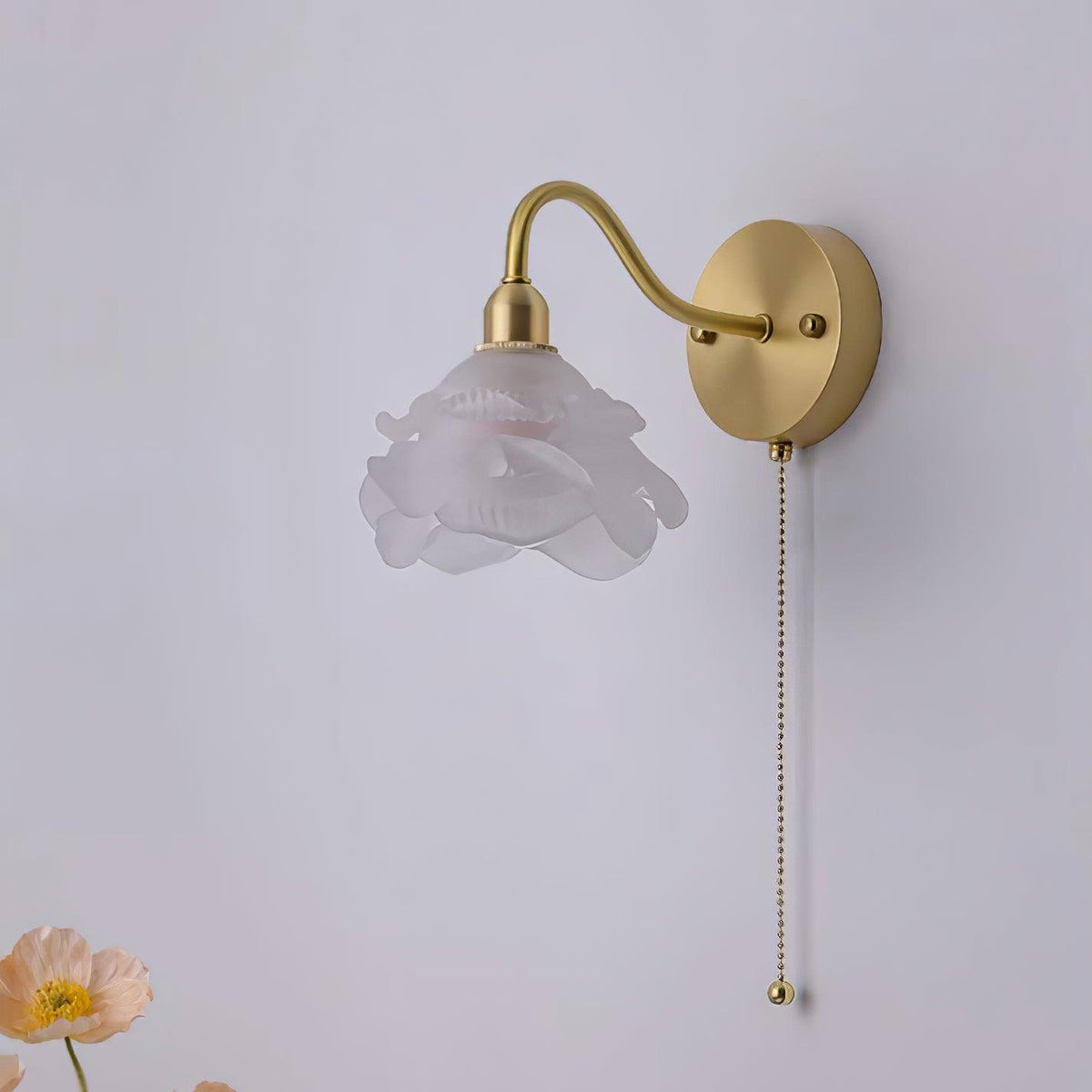 Aneris skandinavisch Art Rose Messing-Glas-Wandleuchte