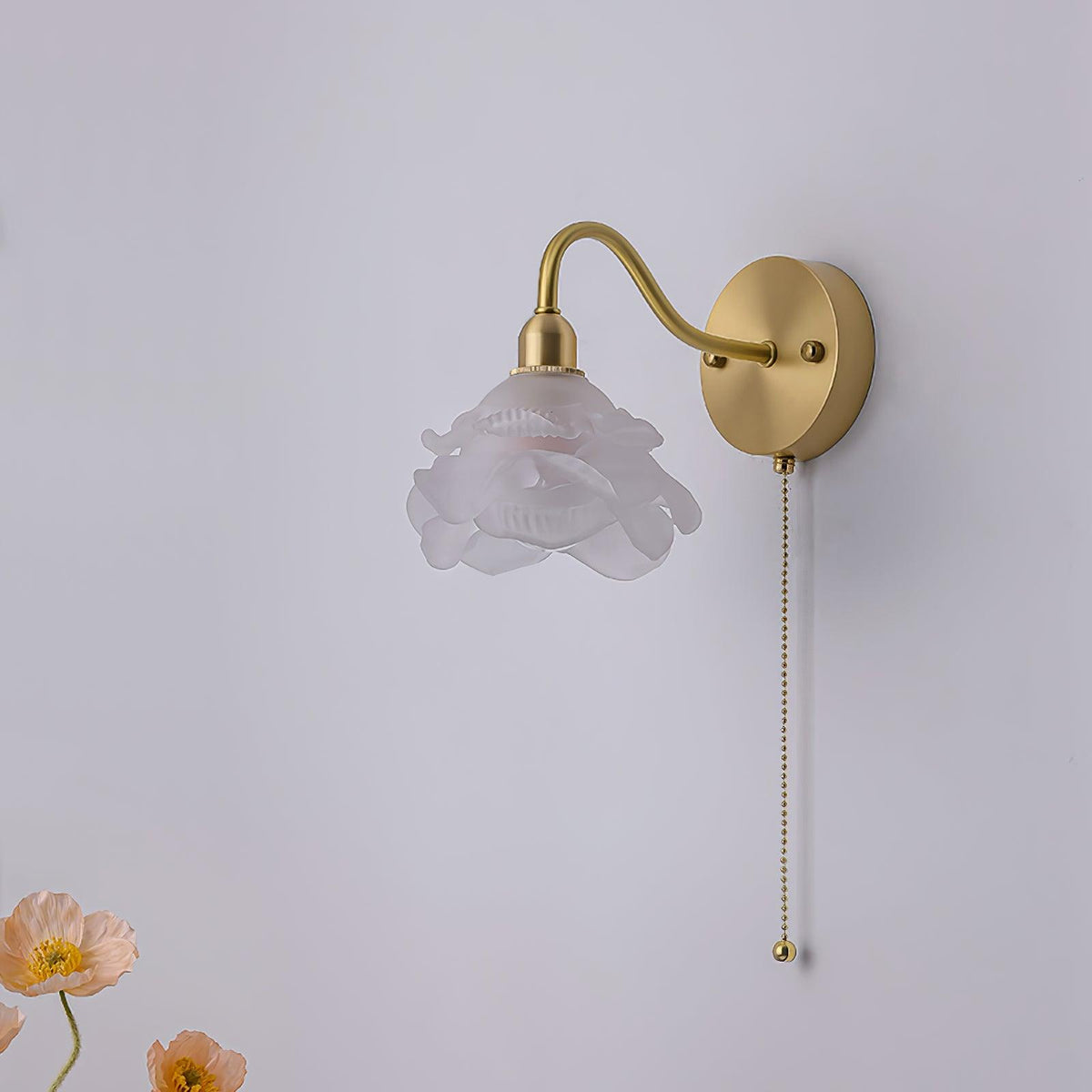 Aneris skandinavisch Art Rose Messing-Glas-Wandleuchte