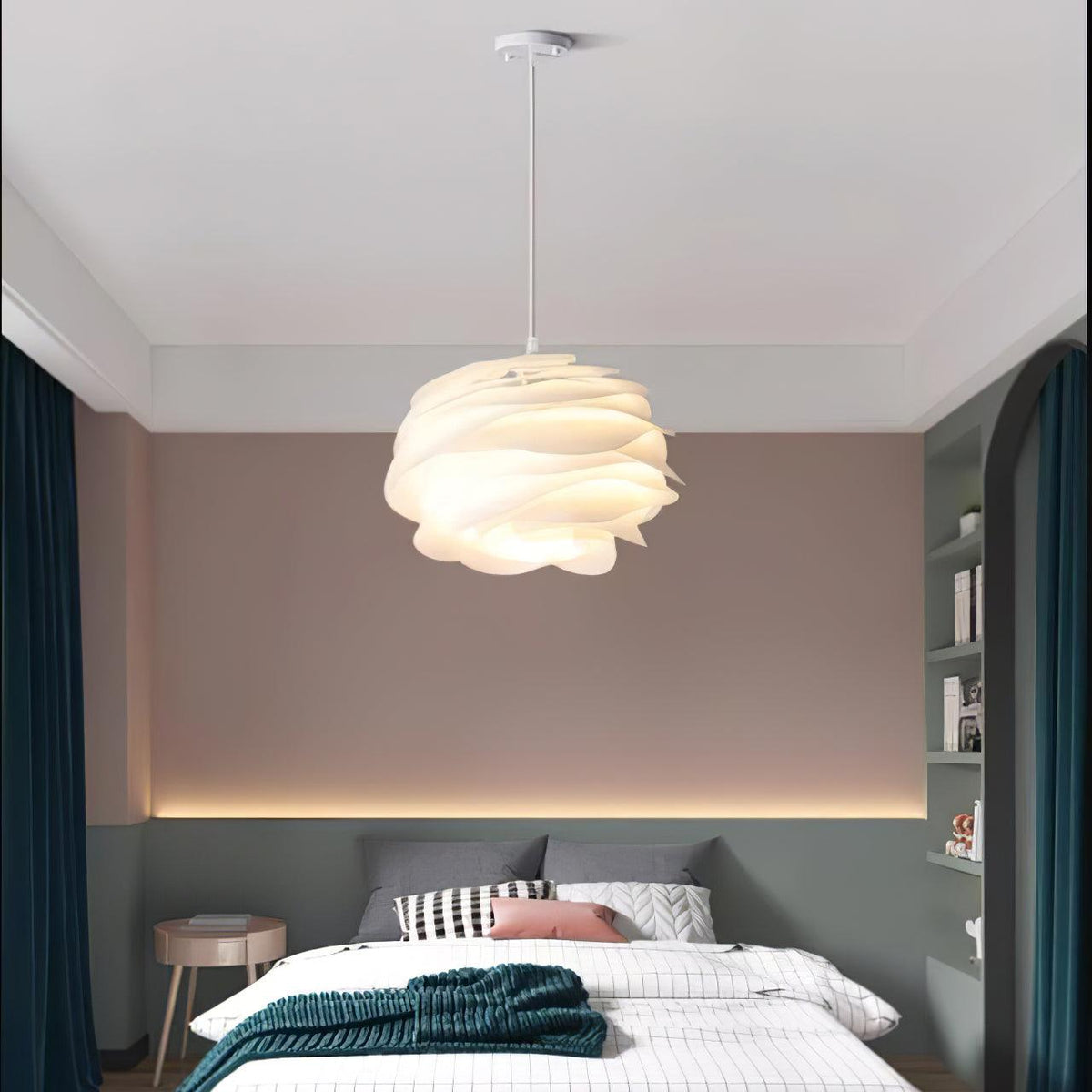 Kirove Pendelleuchte PVC Rosenblumenmuster mehrschichtig romantisch