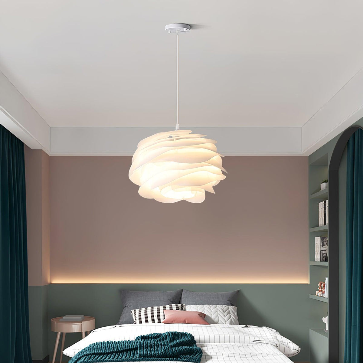 Kirove Pendelleuchte PVC Rosenblumenmuster mehrschichtig romantisch