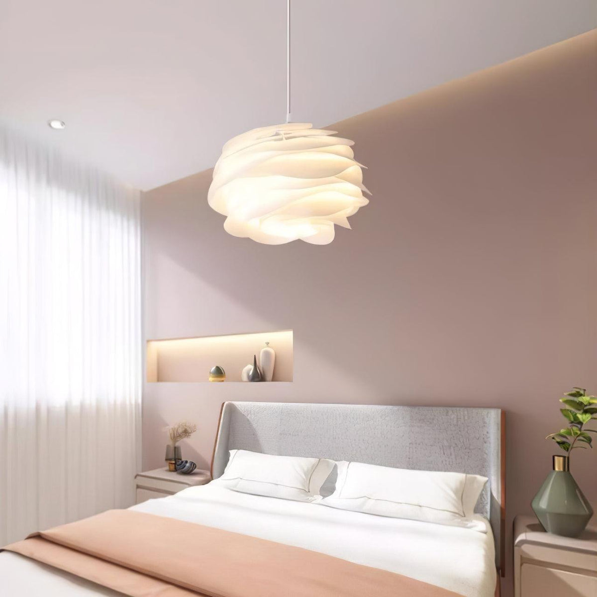 Kirove Pendelleuchte PVC Rosenblumenmuster mehrschichtig romantisch