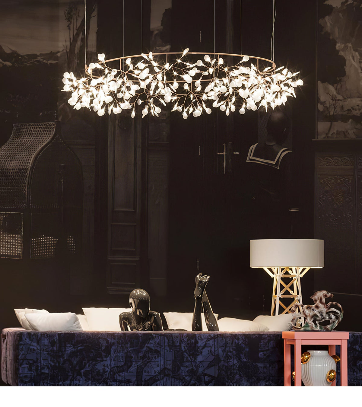 Auroreon Kronleuchter Roségold Firefly LED Ast