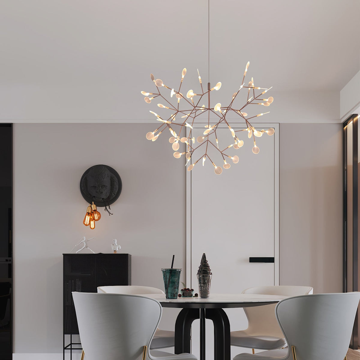Auroreon Kronleuchter Roségold Firefly LED Ast