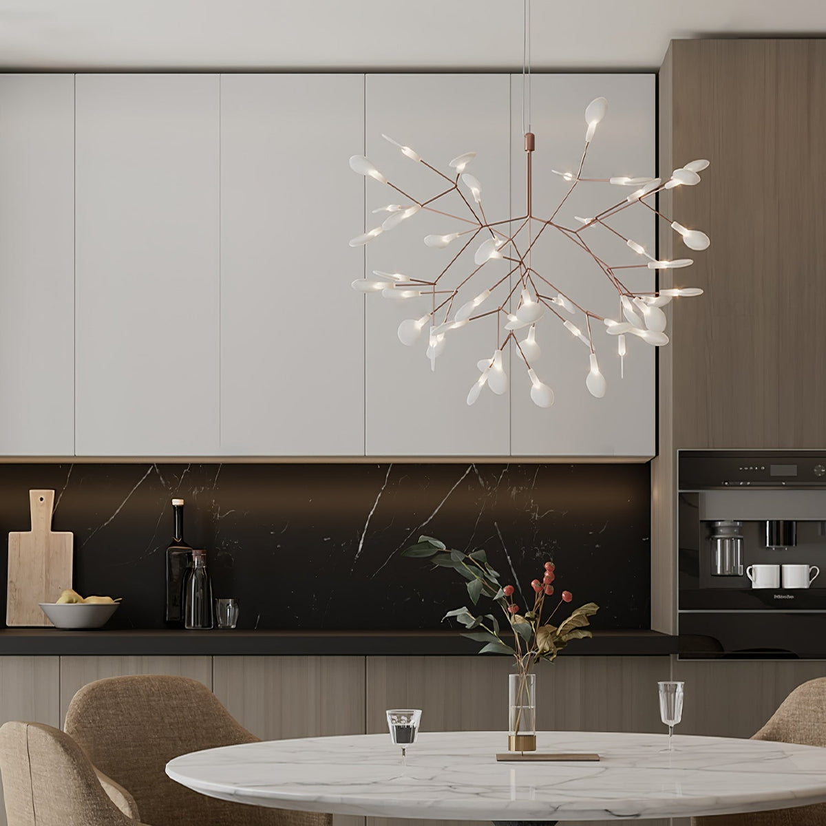 Auroreon Kronleuchter Roségold Firefly LED Ast